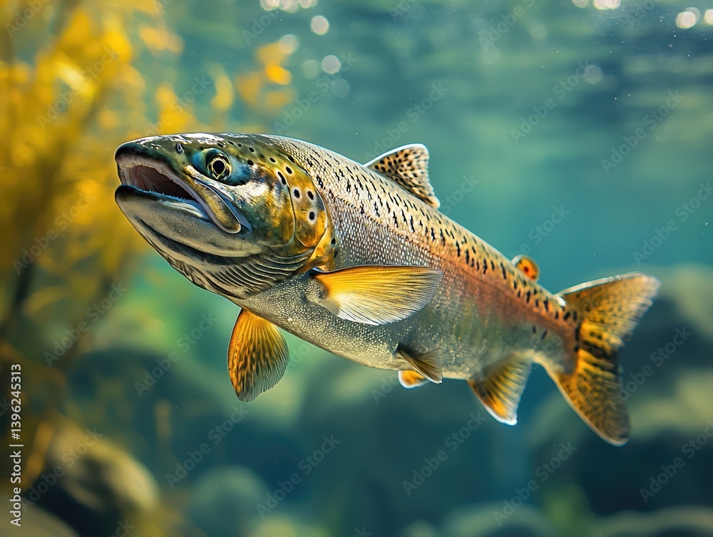 Fototapeta premium Stunning Salmon in its Underwater Habitat