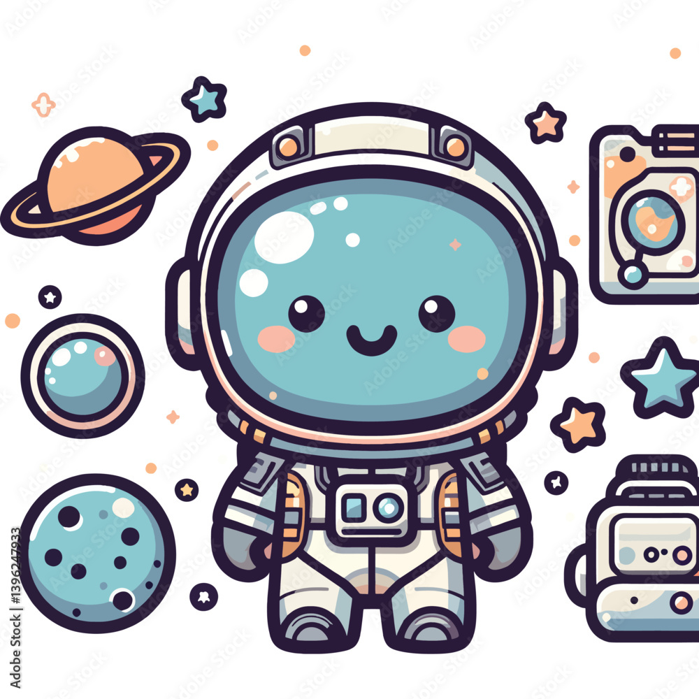 Fototapeta premium Cute Astronaut in Space