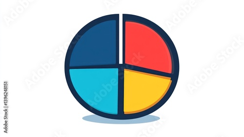 Colorful Pie Chart Divided into Four Sections for Business and Data Visualization Free Download Colorful Pie Chart Divided into Four Sections for Business and Data Visualization - GFXLoad