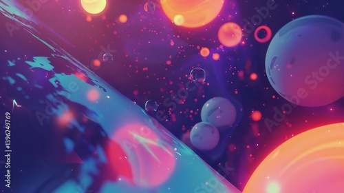 Wallpaper Mural Ethereal cosmic background featuring nebulae glowing planets distant galaxies ideal futuristic branding space technology platforms and creative content designed to inspire exploration of the universe Torontodigital.ca