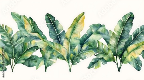 Tropical Leaf Border Art