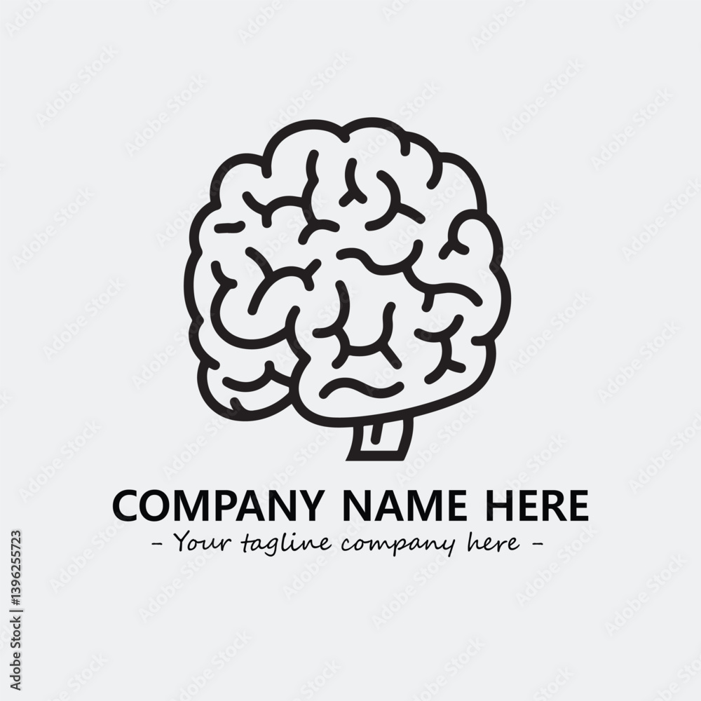 Brain illustration black and white for logo company vector image
Brain illustration black and white for logo company vector image