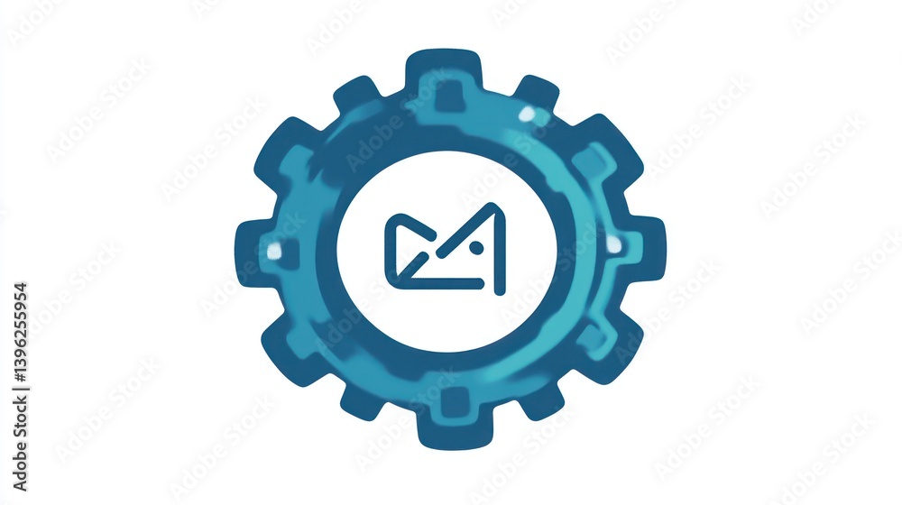 Gear Icon with Email Symbol Technology and Communication Concept for Business and Web Design Gear Icon with Email Symbol Technology and Communication Concept for Business and Web Design