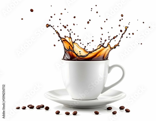 Coffee splash captured in motion – a perfect burst of energy in a cup.

