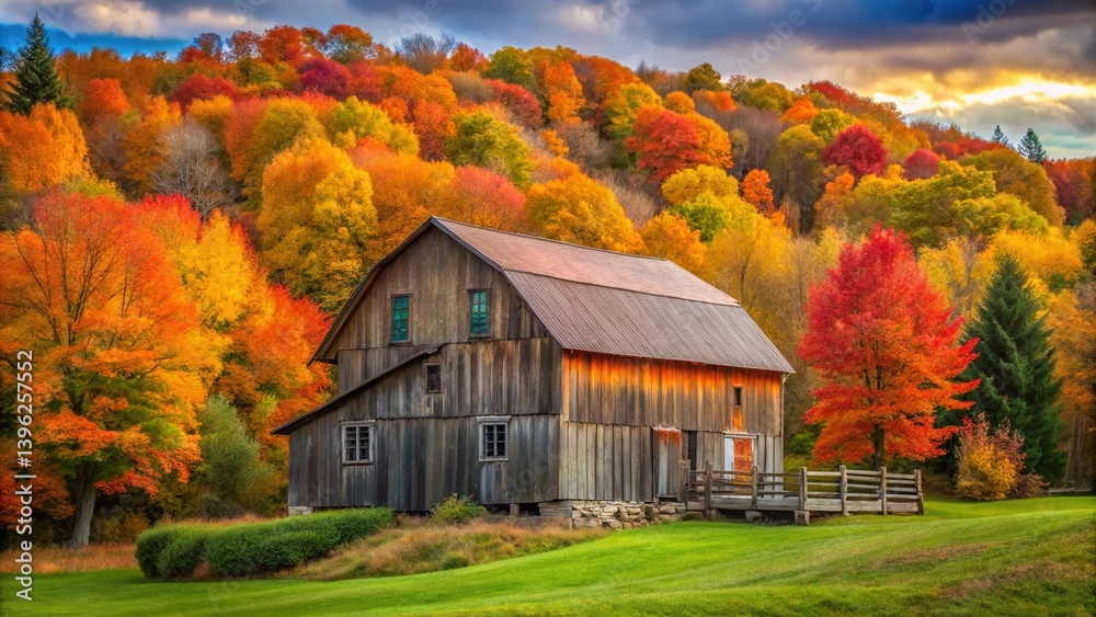 Autumn Barn Rustic Charm Foliage Autumn Barn Rustic Charm Foliage