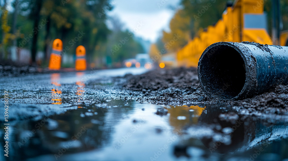 Concrete pipes symbolizing efficiency in modern construction, ensuring reliable drainage and wastewater management systems for sustainable urban development.
