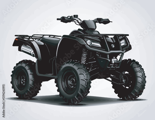 Black Silhouette of a Parked ATV photo