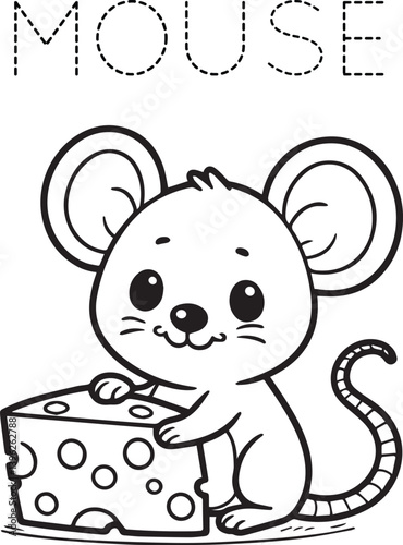 drawing mouse for kids and for drawing book stock