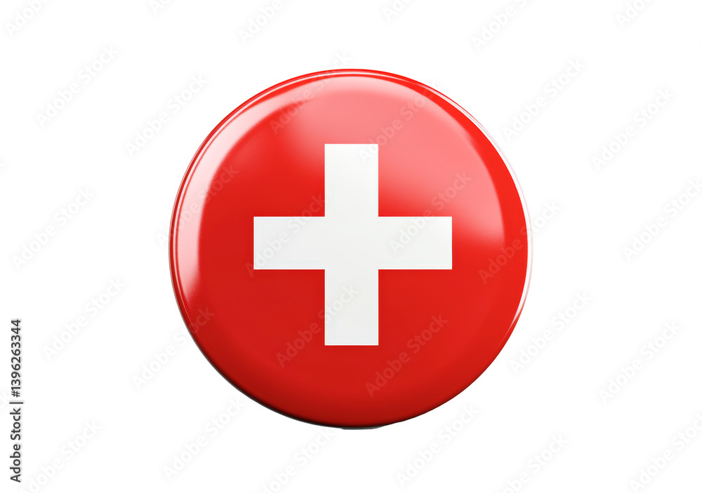 Switzerland flag round button isolated on transparent background Switzerland flag round button isolated on transparent background