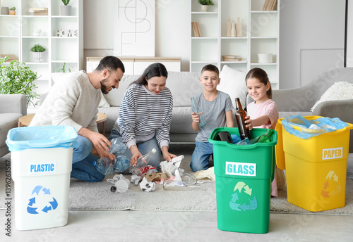 Family with containers sort...