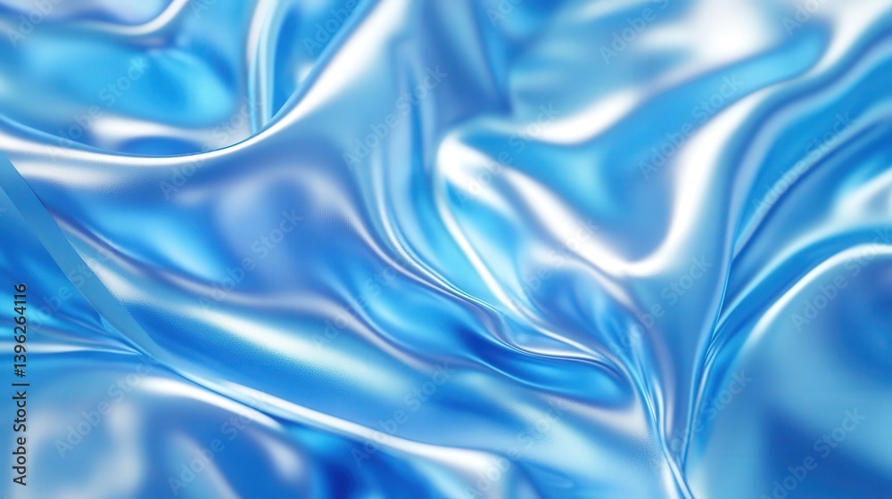 Obraz premium Elegant abstract blue background featuring shiny lines and soft silk textures. Ideal for presentations, packaging cover templates, and wallpapers. High-quality 2K resolution.