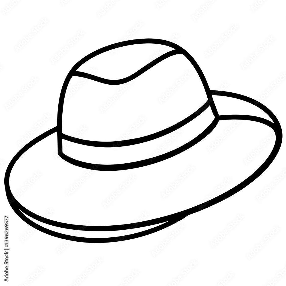 Minimal Sun Hat Vector Illustration on White Background Minimal Sun Hat Vector Illustration on White Background