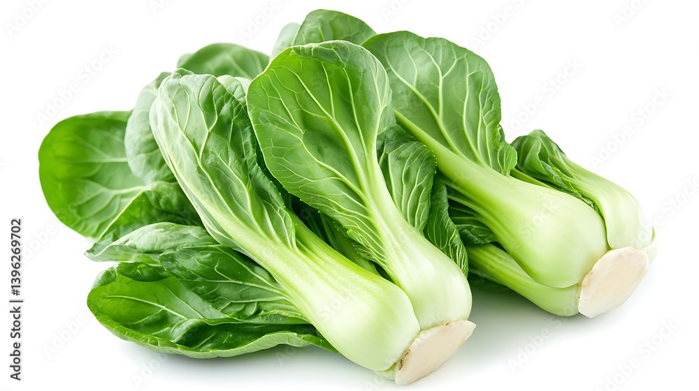 Vibrant Freshness: Bok Choy Vegetable Isolated on White Background Still Life