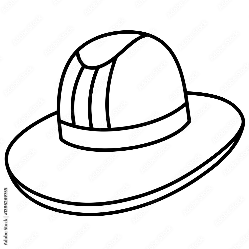 Minimal Sun Hat Vector Illustration on White Background Minimal Sun Hat Vector Illustration on White Background