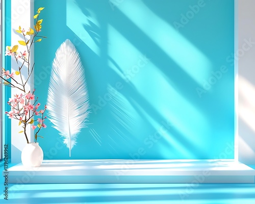Spring Bloom  Feather Still Life.