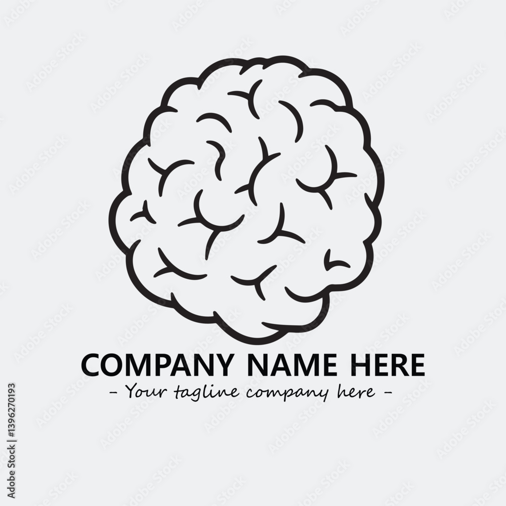 Brain illustration black and white for logo company vector image
Brain illustration black and white for logo company vector image