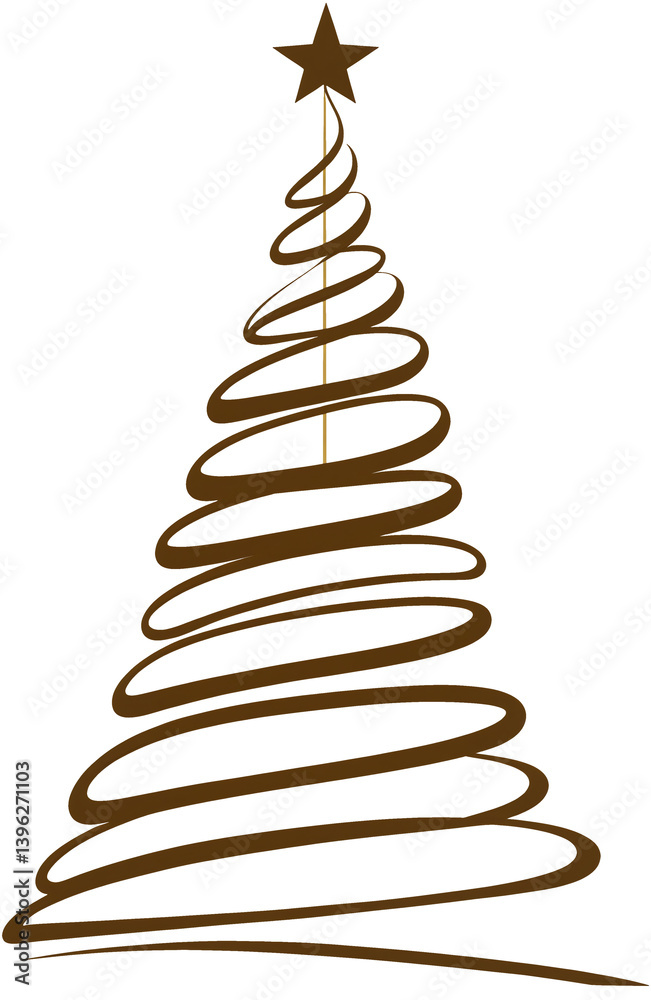 christmas tree, fir tree, swirl smooth silhouette icon symbol, isolated christmas tree, fir tree, swirl smooth silhouette icon symbol, isolated
