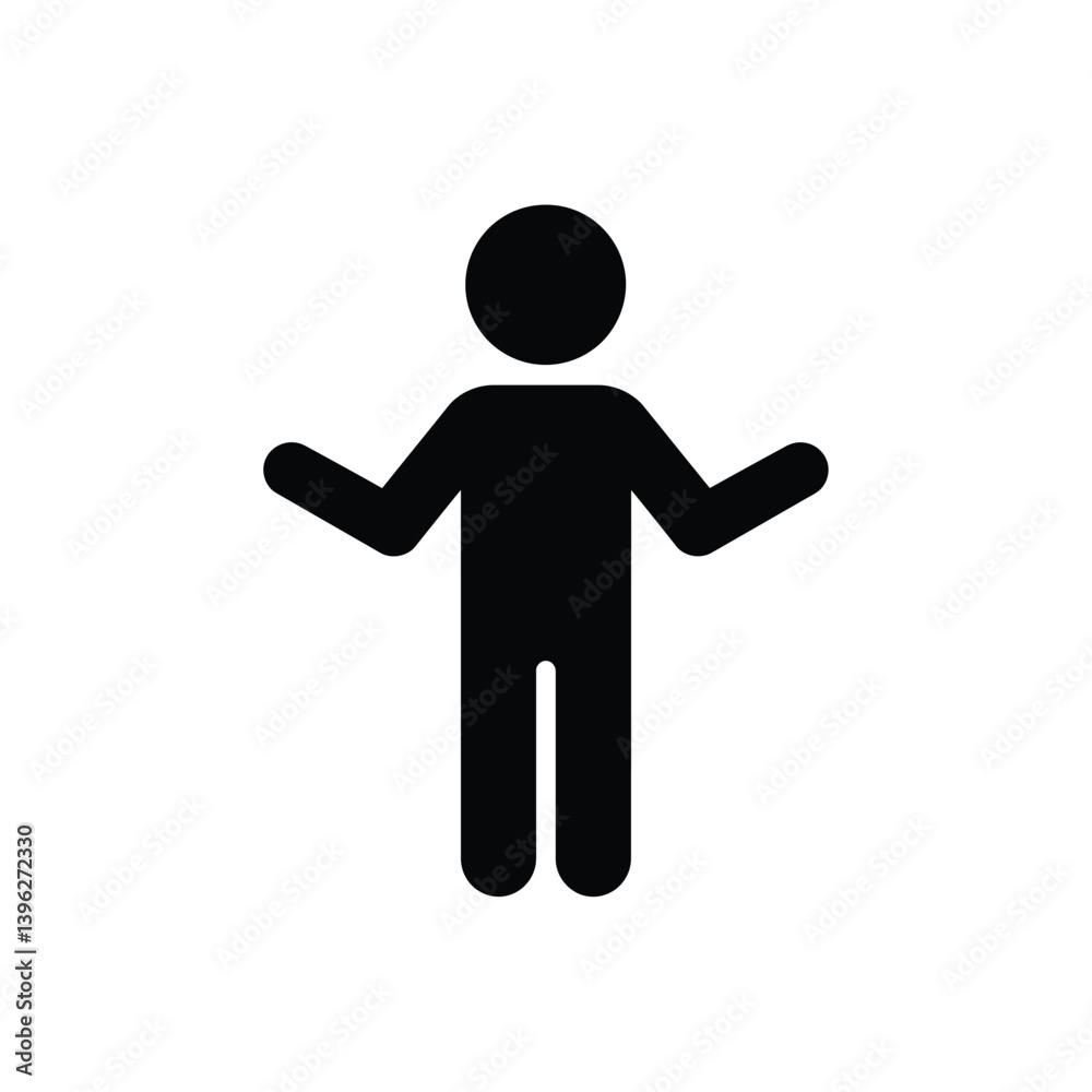 Stick Figure Icon With Arms Outstretched In A Simple And Bold Style Stick Figure Icon With Arms Outstretched In A Simple And Bold Style