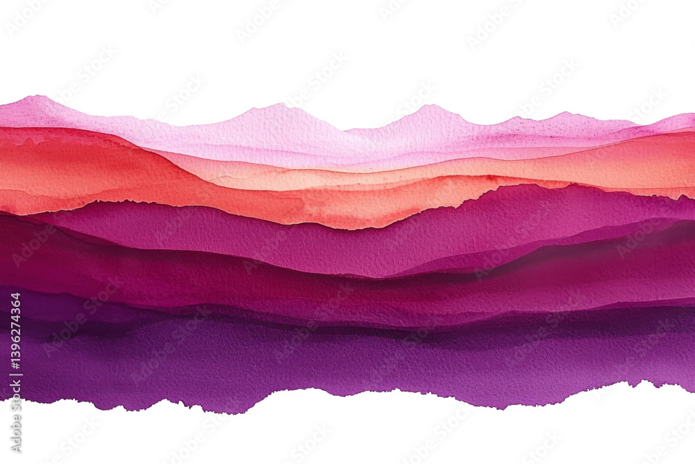 Watercolor landscape with gentle contours of soft shades creates a peaceful soothing atmosphere Watercolor landscape with gentle contours of soft shades creates a peaceful soothing atmosphere