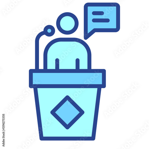 Debate Speech blue Outline icon