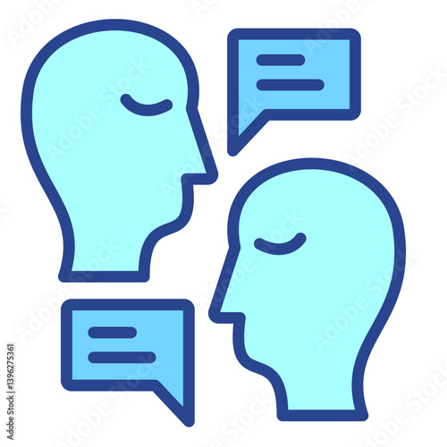 Debate Speech blue Outline icon