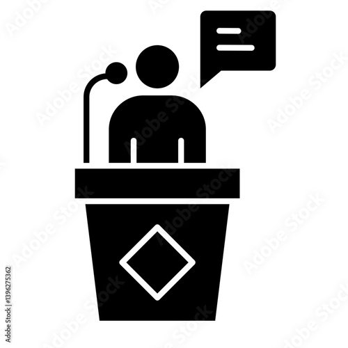Debate Speech Solid Glyph icon