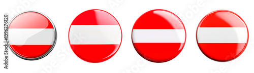 Free Download Set of round Austria flag isolated on transparent background - GFXLoad