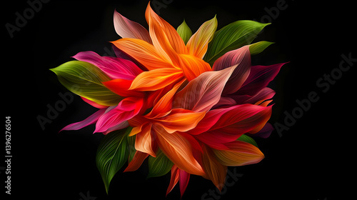 Obraz na płótnie Colorful Autumn Leaves Arrangement On Black Background w salonie