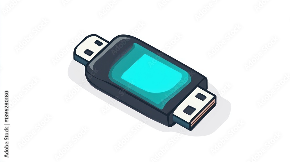 Illustration of a USB Flash Drive Data Storage Device Digital Memory Icon Illustration of a USB Flash Drive Data Storage Device Digital Memory Icon