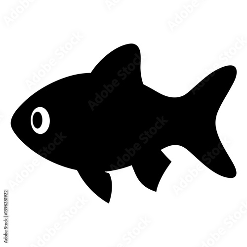 harlequin rasbora fish black silhouette of a moorish idol fish aquatic animal ocean life- simple black silhouette of a harlequin rasbora fish tropical sea life animal icon,