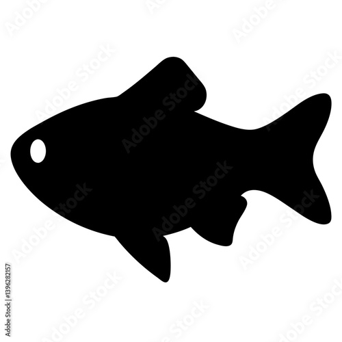 neon tetra fish black silhouette of a moorish idol fish aquatic animal ocean life- simple black silhouette of a neon tetra fish tropical sea life animal icon,