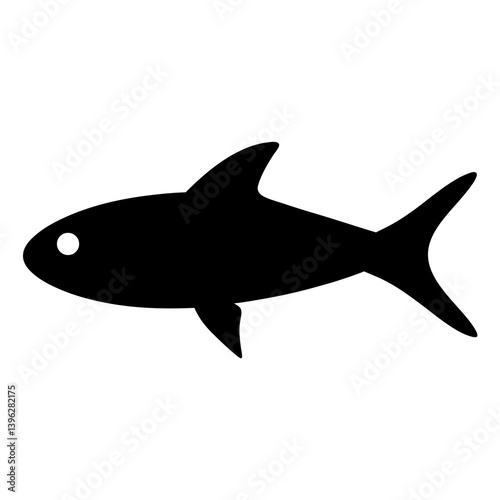 neon tetra fish black silhouette of a moorish idol fish aquatic animal ocean life- simple black silhouette of a neon tetra fish tropical sea life animal icon,