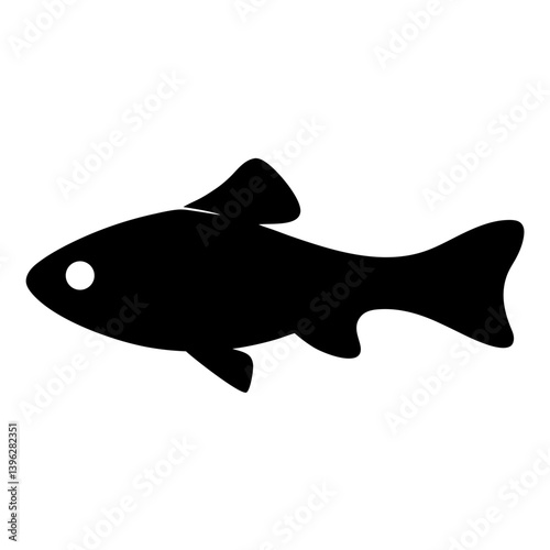 platy fish black silhouette of a moorish idol fish aquatic animal ocean life- simple black silhouette of a platy fish tropical sea life animal icon,