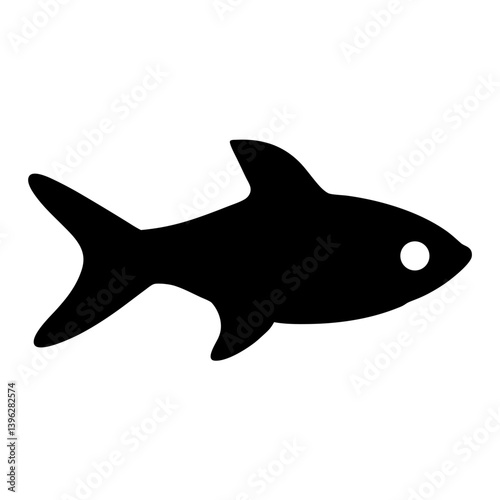 rummy nose tetra fish black silhouette of a moorish idol fish aquatic animal ocean life- simple black silhouette of a rummy nose tetra fish tropical sea life animal icon,