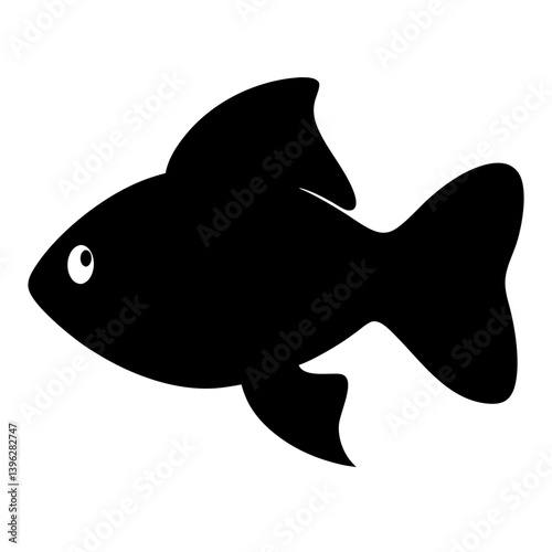 swordtail fish black silhouette of a moorish idol fish aquatic animal ocean life- simple black silhouette of a swordtail fish tropical sea life animal icon,
