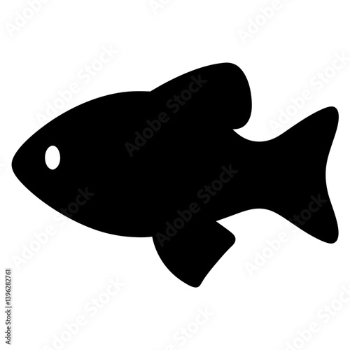 zebra danio fish black silhouette of a moorish idol fish aquatic animal ocean life- simple black silhouette of a zebra danio fish tropical sea life animal icon,