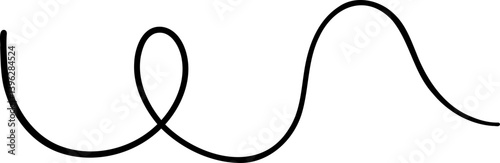 Double loop abstract line with sharp directional change