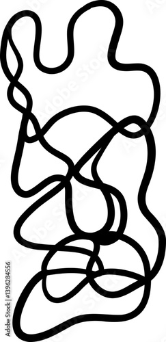 Heart like abstract squiggle with overlapping curves