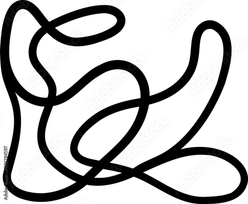 Vertical abstract tangle with looping base and upright peaks