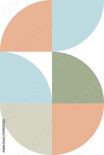 number six vector illustration of a flat design