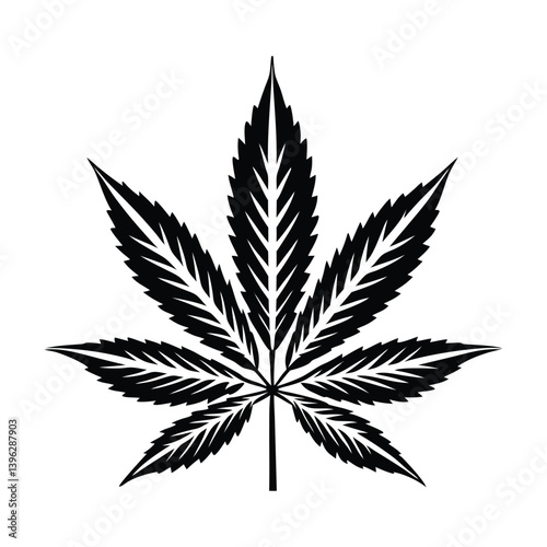  pot leaf silhouette vector illustration 