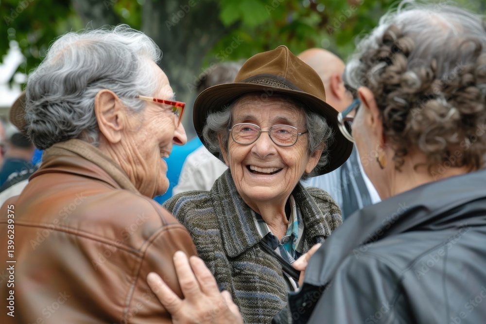 A group of pensioners on the street in Moscow. A group of pensioners on the street in Moscow.