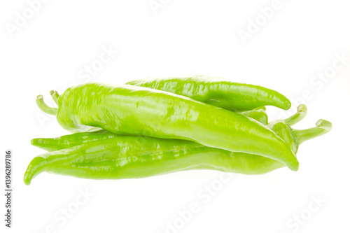 Isolated in the white background of green pepper