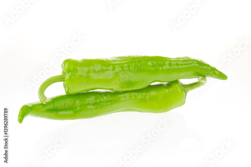Isolated in the white background of green pepper