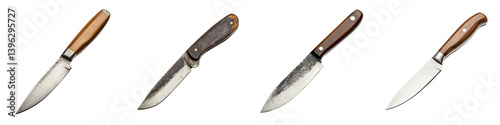 Set of Knife realistic image isolated on transparent background