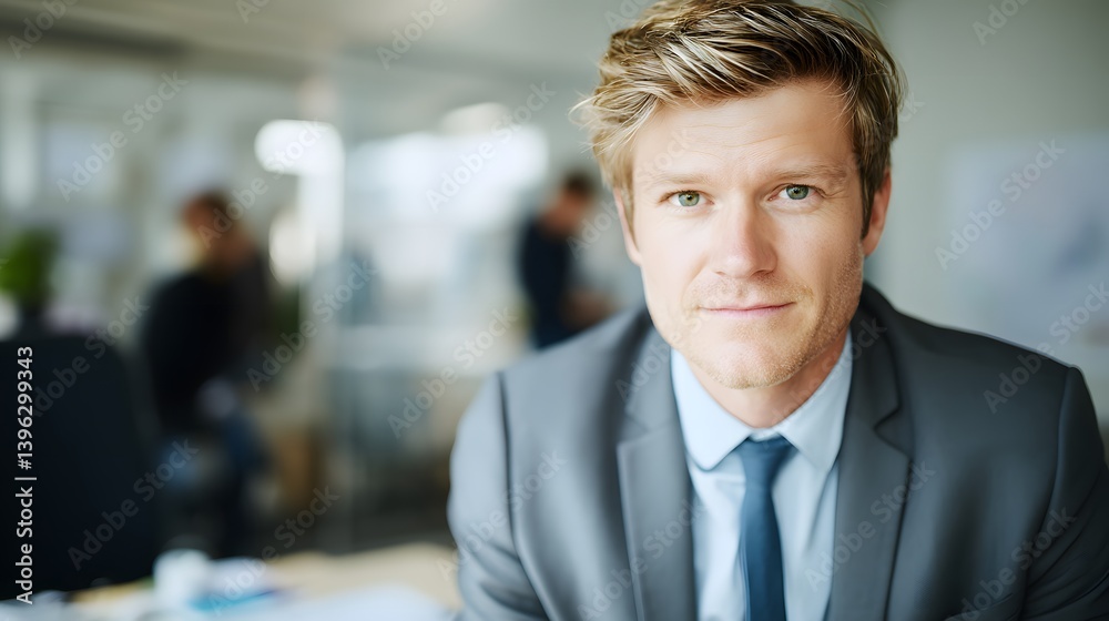 Business professional in modern office, confident and focused, embodying success and professionalism Business professional in modern office, confident and focused, embodying success and professionalism