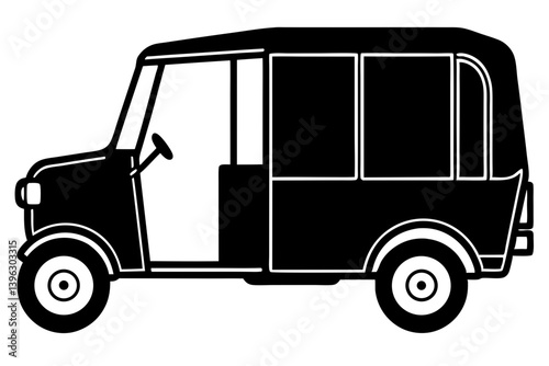 auto rickshaw  silhouette vector