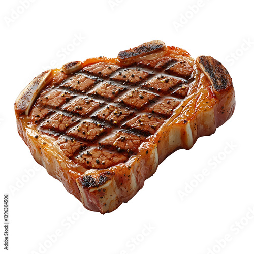Juicy Grilled Steak with Perfect Crosshatch Marks and Tender Texture on a Transparent Background