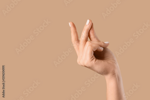 Female hand snapping finger...