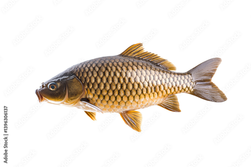Fish with a mouth open and a black eye, isolated Fish with a mouth open and a black eye, isolated